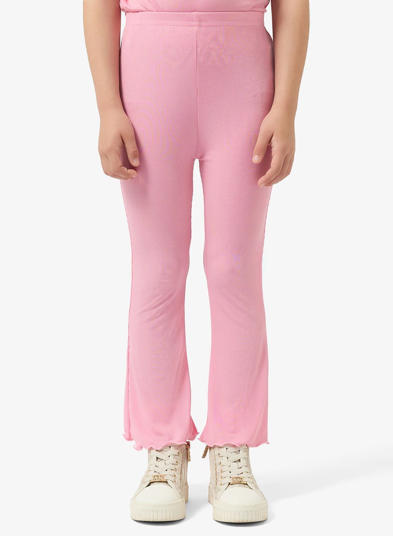 Pinata Pink Frill Strappy Top and Flare Leggings Set - Image 4